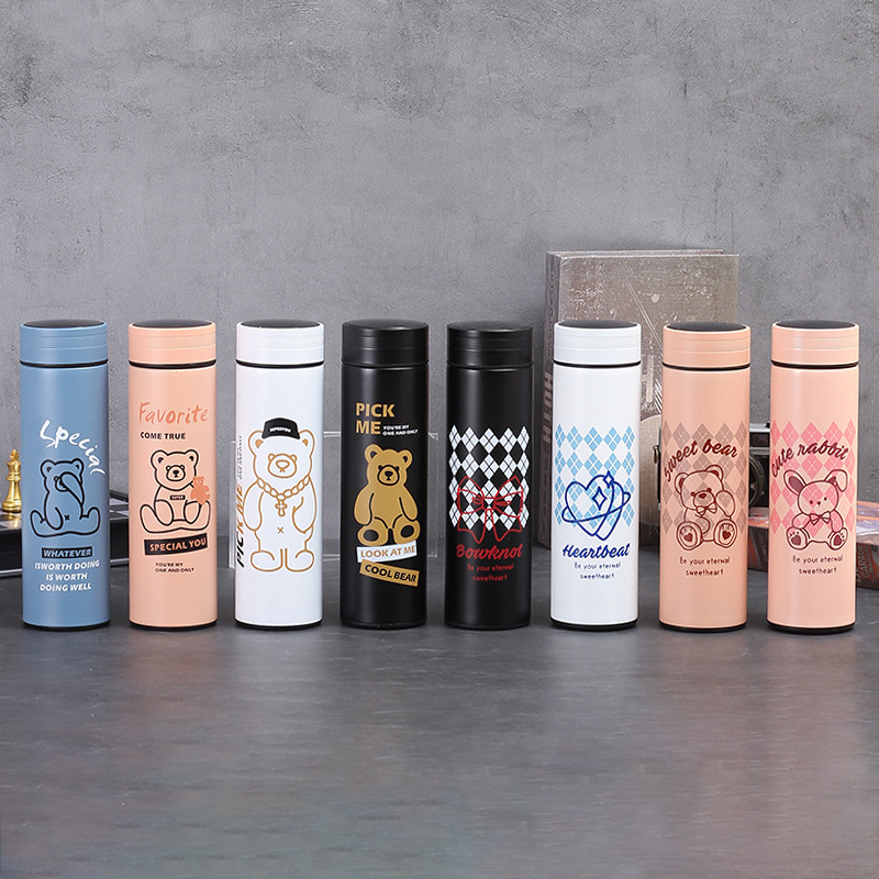 กระบอกน้ำ แก้วเก็บความร้อน-เย็น สแตนเลส 304 ความจุ 500ml-520ml