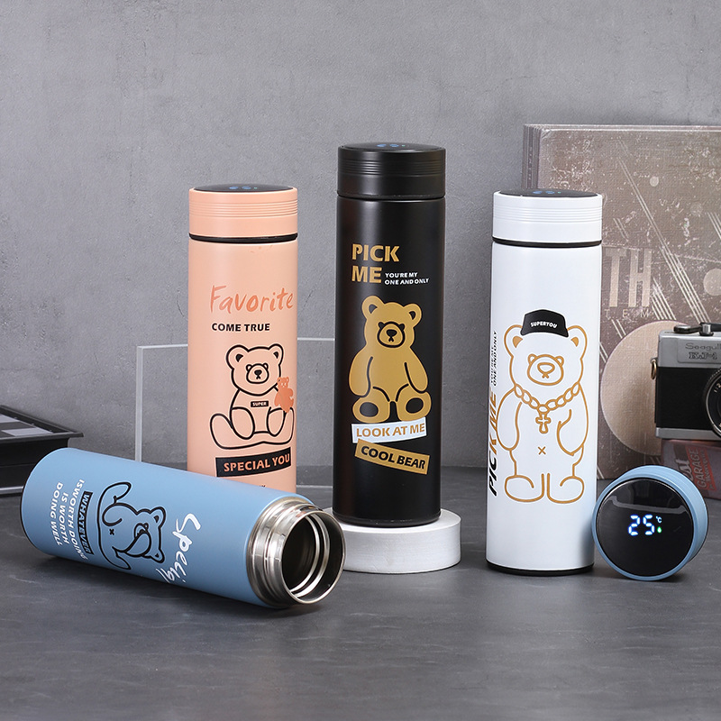 กระบอกน้ำ แก้วเก็บความร้อน-เย็น สแตนเลส 304 ความจุ 500ml-520ml