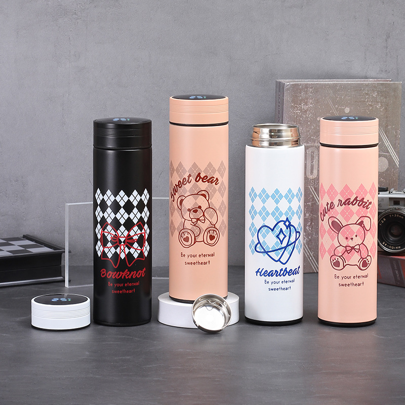 กระบอกน้ำ แก้วเก็บความร้อน-เย็น สแตนเลส 304 ความจุ 500ml-520ml