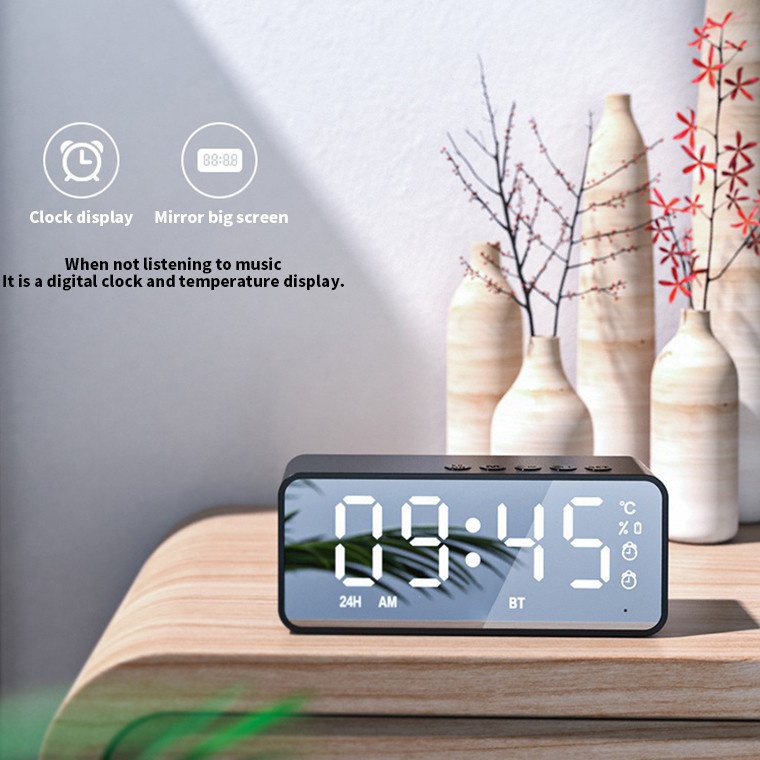 นาฬิกาลำโพงบลูทูธไร้สาย Wireless Bluetooth จอแสดงผลดิจิตอลนาฬิกาปลุก