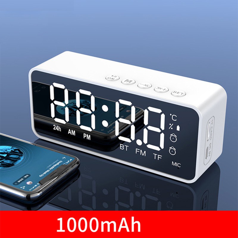 นาฬิกาลำโพงบลูทูธไร้สาย Wireless Bluetooth จอแสดงผลดิจิตอลนาฬิกาปลุก