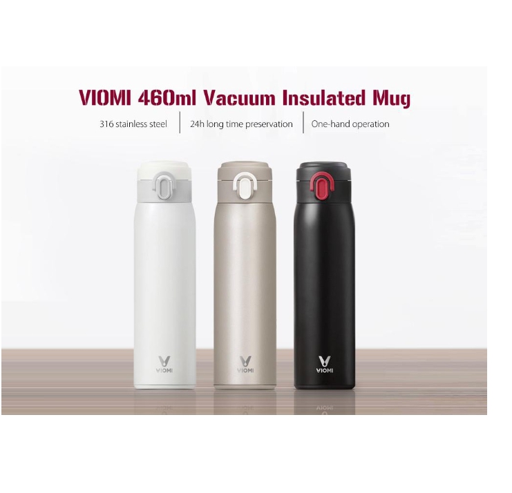 รับสกรีน แก้วเยติ เก็บความเย็นความร้อน รับสกรีนแก้ว แก้วมัค Xiaomi Mijia VIOMI 460 ml สแตนเลสสตีลสุญญากาศแก้วฉนวนปิดผนึกกระบอกน้ำ